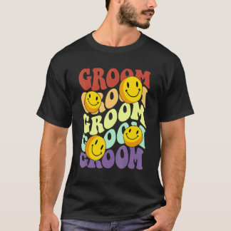 T-shirt groom retro smile face wedding celebration bachelo