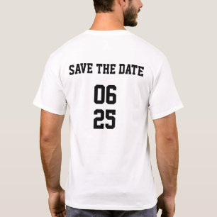 T-shirt Groom Sports Style Correspondant Couple Enregistre