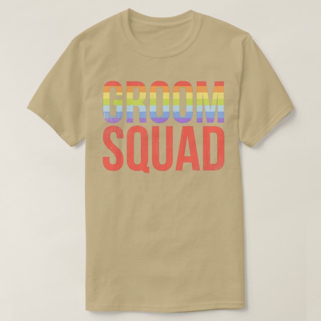 T-shirt Groom Squad Bachelor Party Gay pride Lgbt (Design devant)