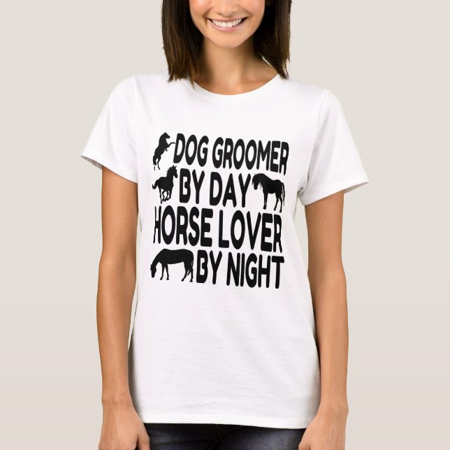 T-shirt Groomer de chiens d'amour du cheval (Devant)