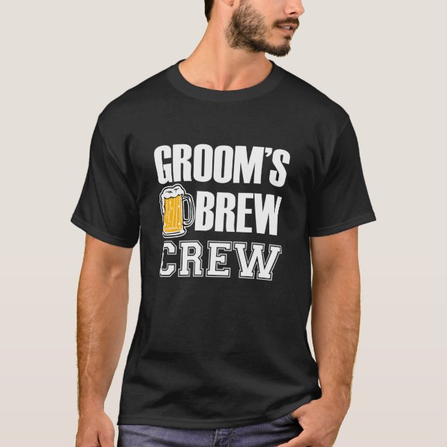 T-shirt Groom's Brew Crew bière de marionnettiste amusante (Devant)