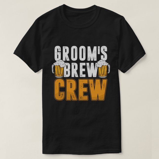 T-shirt Groom's Brew Crew Funny Groomsmen Beer (Design devant)