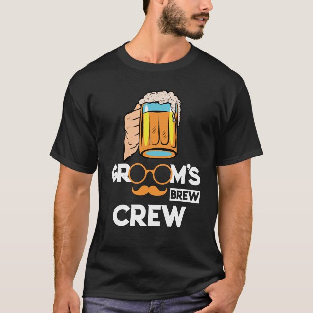 T-shirt Groom's Brew Crew Groomsmen Bachelor Party (Devant)
