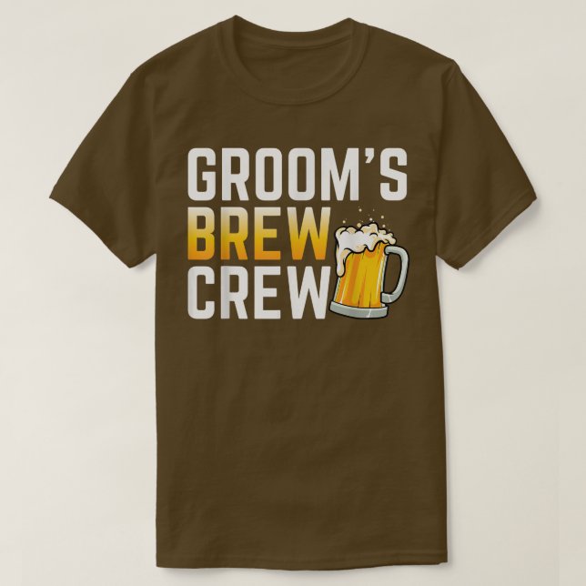 T-shirt Grooms Brew Crew Mariage Groomsmen Beer Team Bache (Design devant)