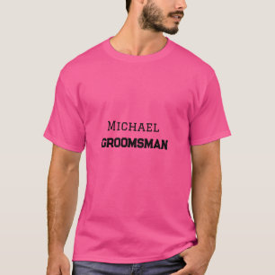T-shirt Groomsman simple minimal ajouter nom moderne mascu