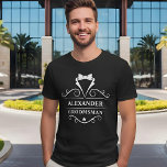 T-shirt Groomsman Tuxedo Cravate noir<br><div class="desc">Mariage Groomsman Tuxedo Cravate T-shirt noir</div>
