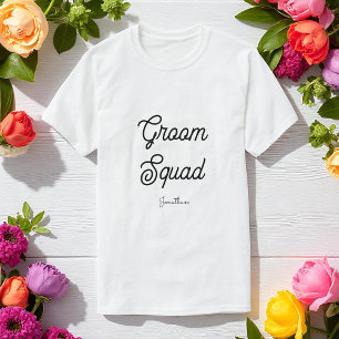 T-shirt Groomsmen Groom Squad Mariage noir blanc