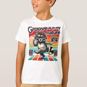 T-shirt Groove est dans ma nature Funky Raccoon Dance Desi