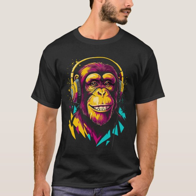 T-shirt Groove Primate – Singe Funky en Son Abstrait (Devant)