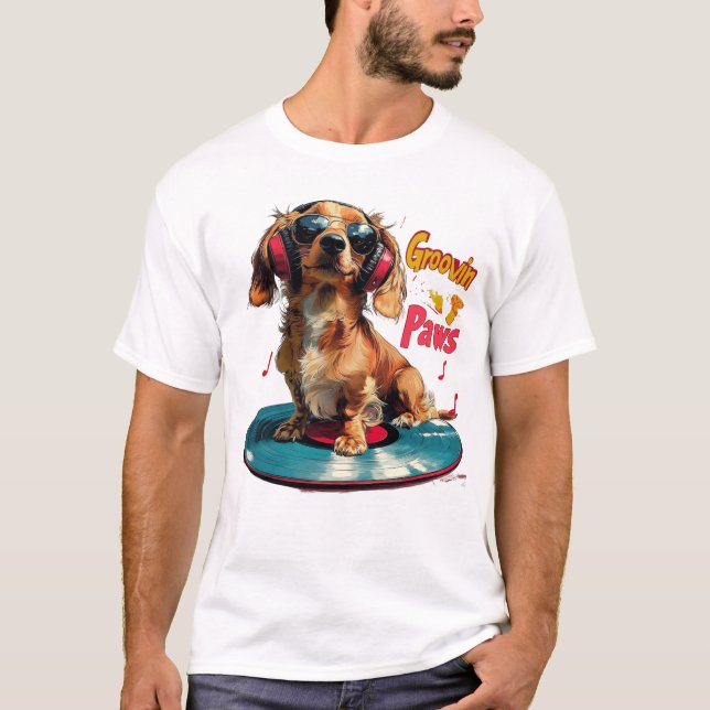 T-shirt Groovin Paws - Musique de teckel (Devant)