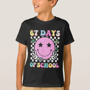 T-shirt Groovy 67 Jours D'école Visage Souriant Enseignant
