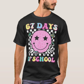 T-shirt Groovy 67 Jours d'École Visage Sourire Enseignant