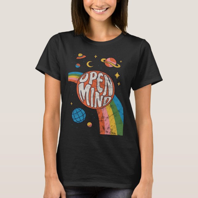 T-shirt Groovy 70s Retro Hippie Vibes Rainbow (Devant)