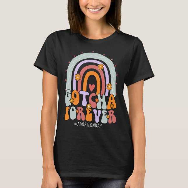 T-shirt Groovy Adoption Day Family kids Foster Care Gotcha (Devant)