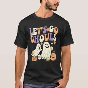 T-shirt Groovy Allons-y les goules floral fantôme hippie H