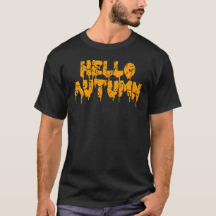 T-shirt Groovy Bonjour Automne Halloween Style qui dégouli