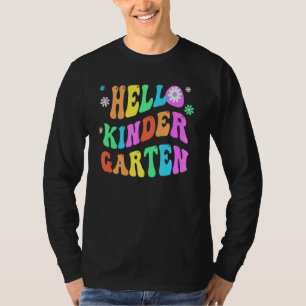 T-shirt Groovy Bonjour Enseignant Kinder Pourpre Jardin D'