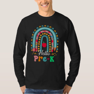 T-shirt Groovy Bonjour Pré-Maternelle Vibes Rétro Enseigna