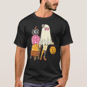 T-shirt Groovy Cute Fantôme Floral Vibes Spooky Hippie Hal