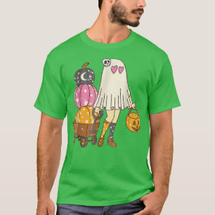 T-shirt Groovy Cute Ghost Floral Spooky Vibes Hippie