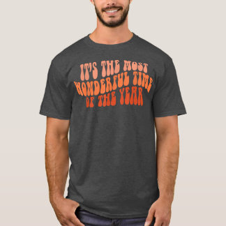 T-shirt Groovy Fall Autumn It's The Most Wonder Time Of Th