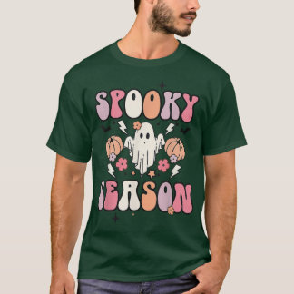 T-shirt Groovy ghost vintage decor retro halloween spooky 
