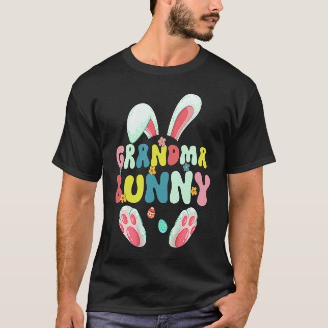 T-shirt Groovy Grandma Bunny  Happy Easter Mother's Day 20 (Devant)