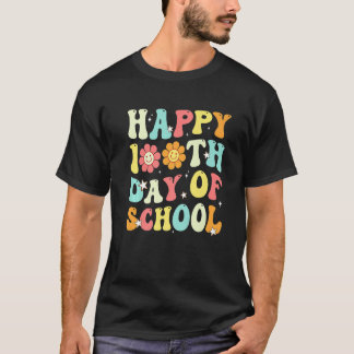 T-shirt Groovy Happy 100th Day of School Cute Students Kid
