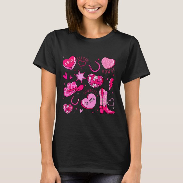T-shirt Groovy Howdy Valentine Western Valentines Day Cowb (Devant)