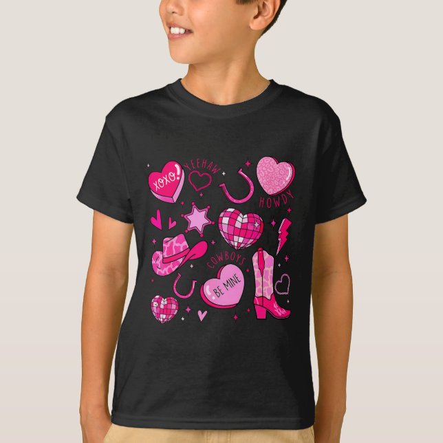 T-shirt Groovy Howdy Valentine Western Valentines Day Cowb (Devant)