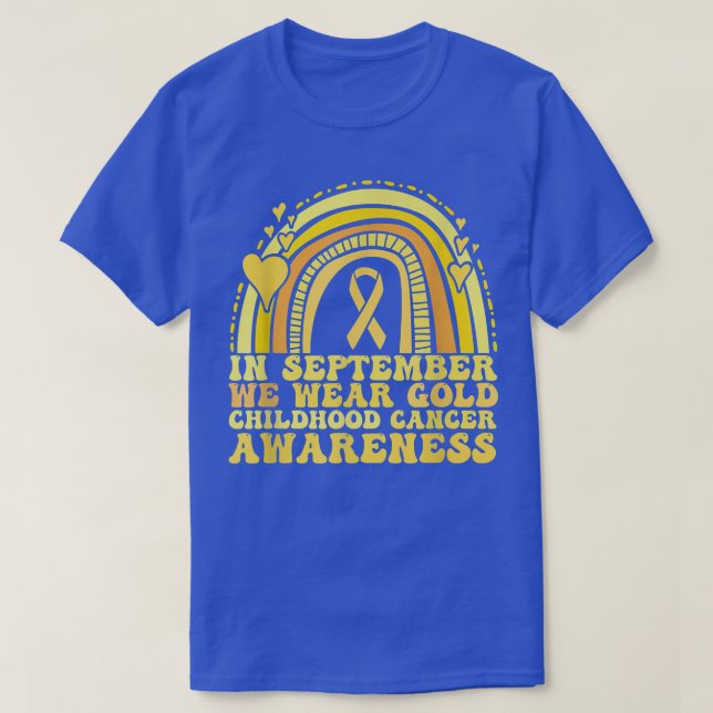 T-shirt Groovy In September We Wear Gold Childhood Cancer  (Design devant)