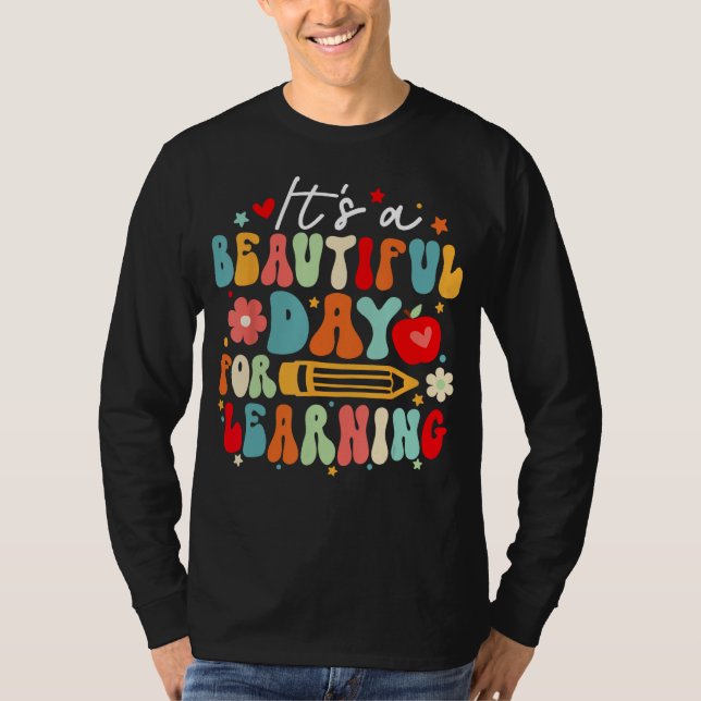 T-shirt Groovy Its a Beautiful Day For Learning Teacher St (Devant)