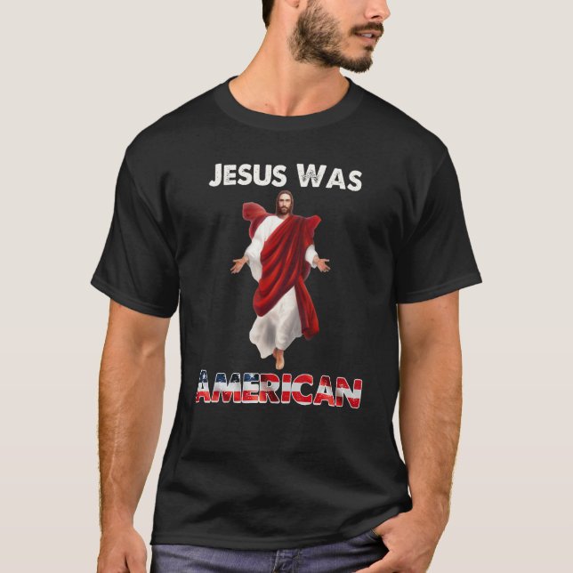 T-shirt Groovy Jesus Was American Dinosaur Jesus Rex 4th O (Devant)