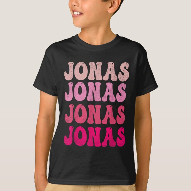 T-shirt Groovy Jonas First Name D I Love Jonas Tees Meme  (Devant)