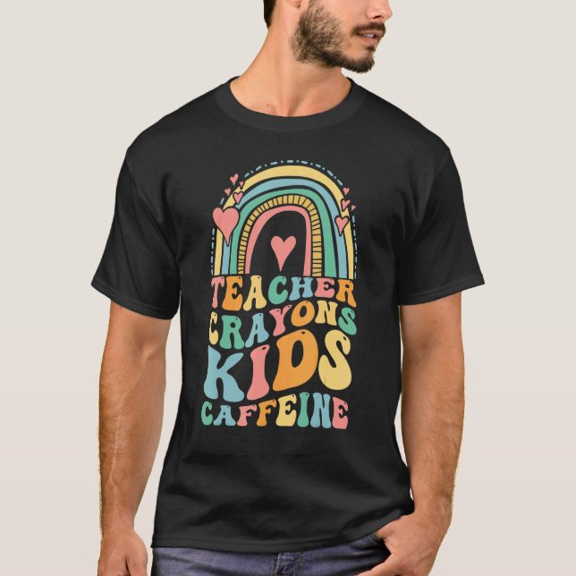 T-shirt Groovy Last Day of School Teachers Crayons Kids Ca (Devant)