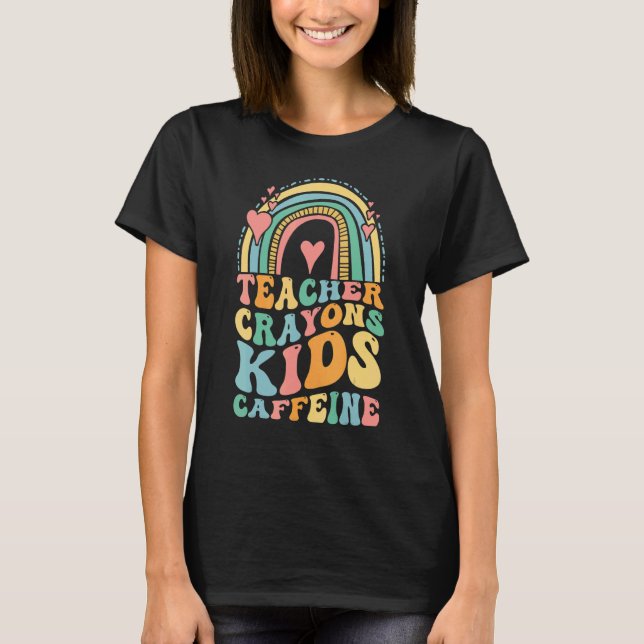 T-shirt Groovy Last Day of School Teachers Crayons Kids Ca (Devant)