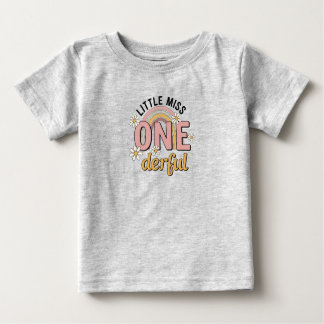 T-shirt Groovy Little Miss ONE-derful pour le 1er 