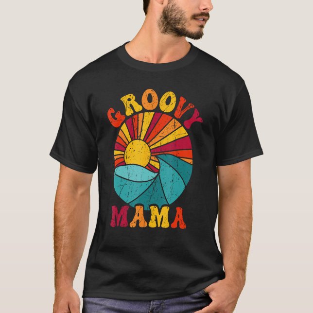 T-shirt Groovy Mama 70s Aesthetic Nostalgia 1970 s Retro M (Devant)