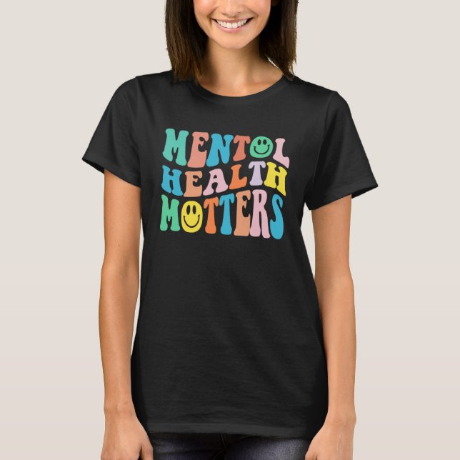 T-shirt Groovy Mental Health Matters Human Brain Illness A (Devant)