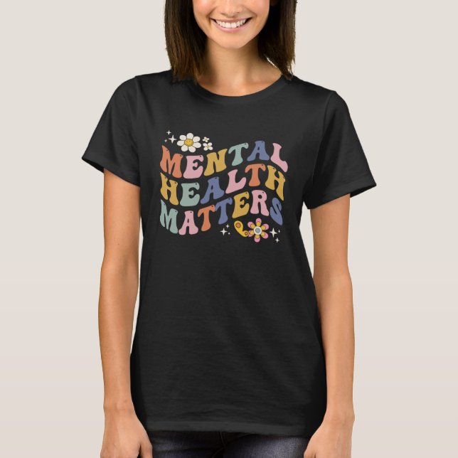 T-shirt Groovy Mental Health Matters Human Brain Illness A (Devant)