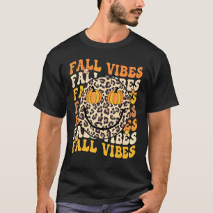T-shirt Groovy Merci Bonjour Automne Léopard Rétro Automne