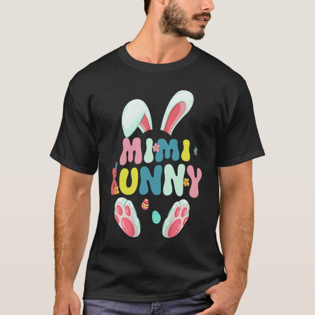 T-shirt Groovy Mimi Bunny Cute Matching Family Easter (Devant)