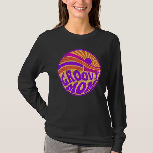 T-shirt Groovy Mom 70s Aesthetic Nostalgia 1970's Retro Mo (Devant)