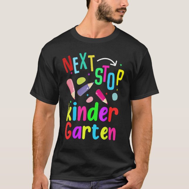 T-shirt Groovy Next Stop Kindergarten Preschool Graduation (Devant)
