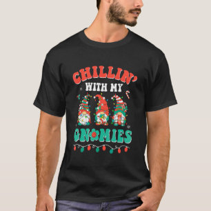 T-shirt Groovy Noël Chillin Avec Mes Gnomies Hippie Xm