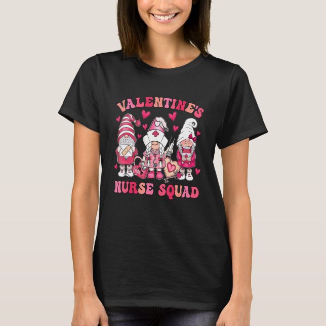 T-shirt Groovy Nurse Squad Gnomes Nurse Valentines Day Nur (Devant)