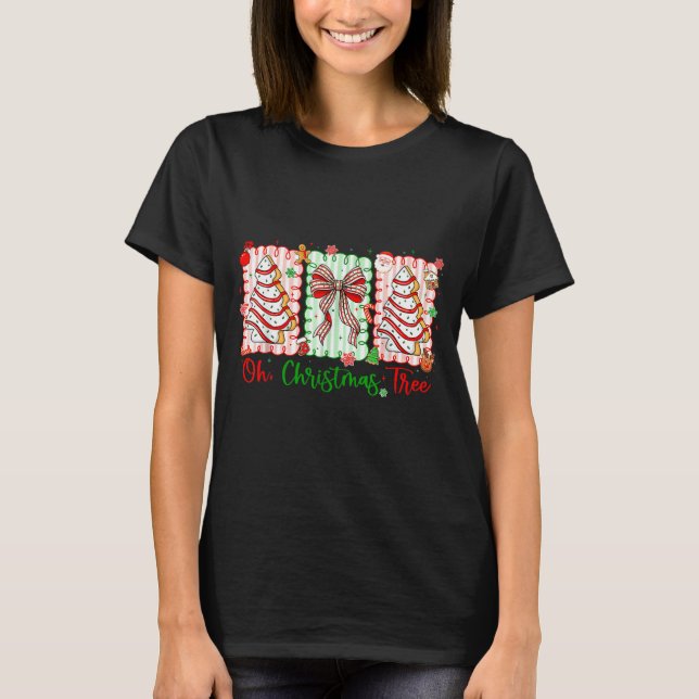 T-shirt Groovy Oh Christmas Tree Cakes Debbie Becky Jen Ca (Devant)
