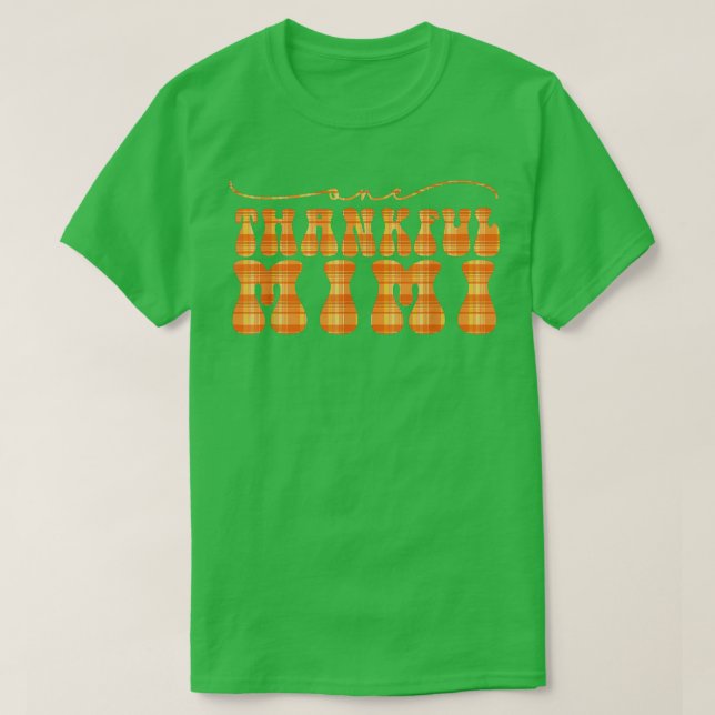T-shirt Groovy One Thankful Mimi Hello Fall Vibes Thanksgi (Design devant)