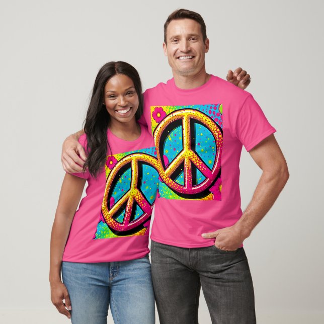 T-shirt Groovy Peace Flower Power (Unisexe)