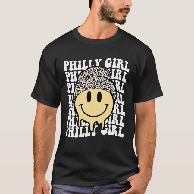 T-shirt Groovy Philadelphia Girl Smile Philly Pa Pennsylva (Devant)
